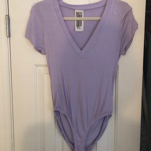 Free people lilac v neck bodysuit